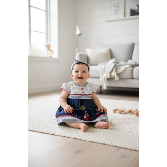 New Baby Girl Dress Set with matching headband underwear size 3 to 6 months - Picture 2 of 3